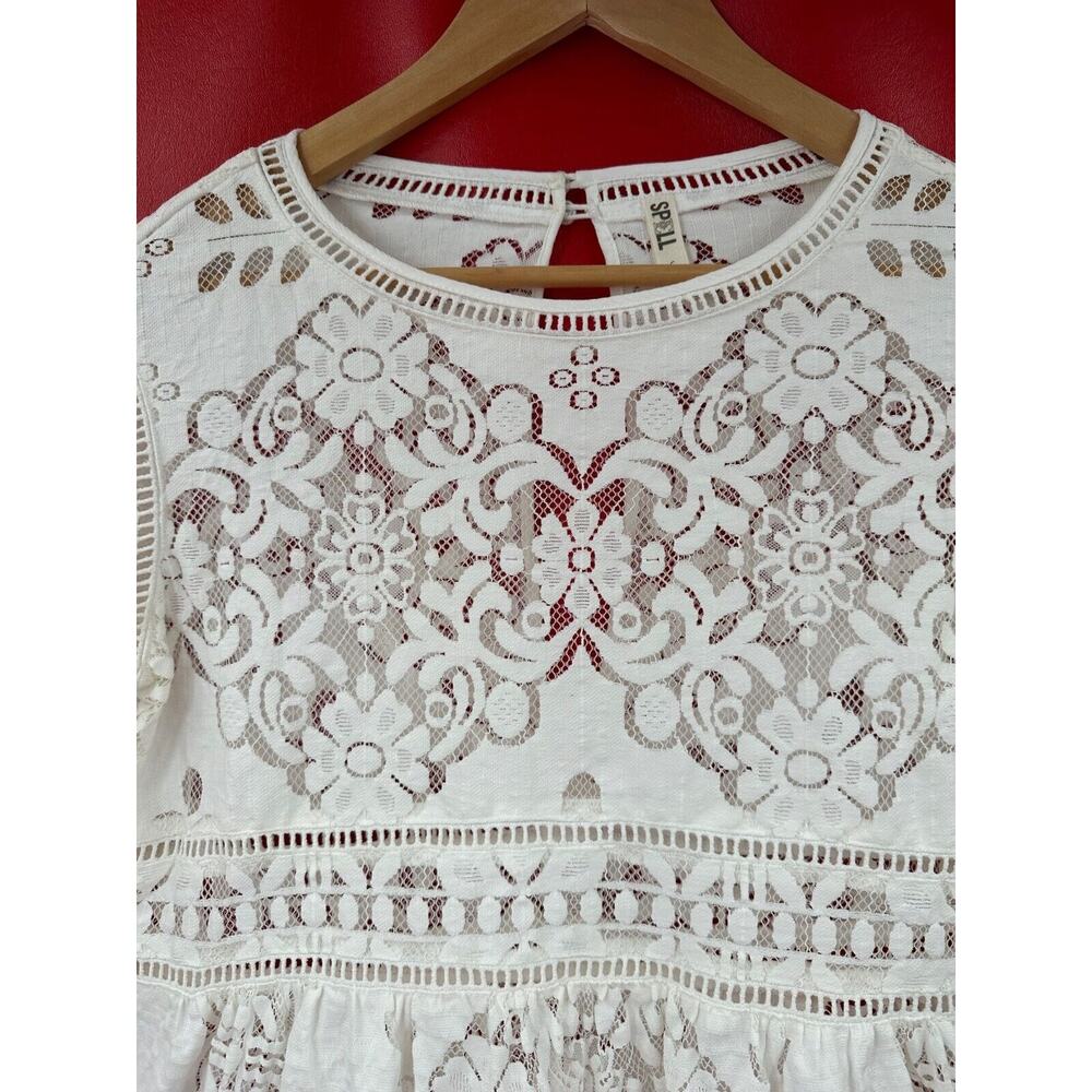Spell & The Gypsy Collective Designs White Lace Clover Top Blouse Size Small - Picture 5 of 16